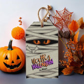Mummy Eyes Halloween Oranje ID685 Cadeaulabel