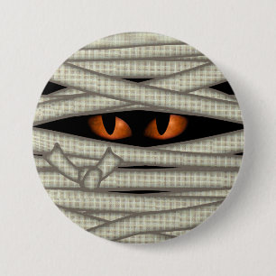 Mummy Eyes Oranje ID685 Ronde Button 7,6 Cm