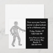 Mummy Halloween Party Invitation Kaart (Voorkant / Achterkant)