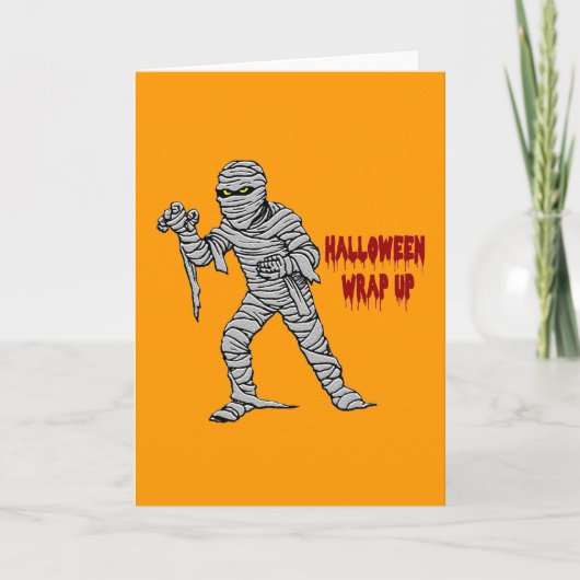 Mummy Halloween Wrap Kaart (Voorkant)