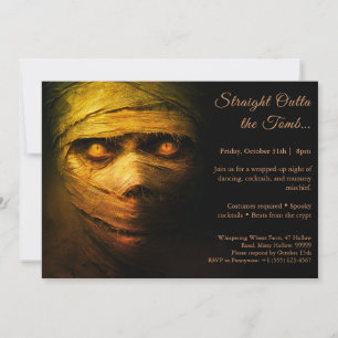 Mummy Madness Halloween kostuum party uitnodigin Kaart
