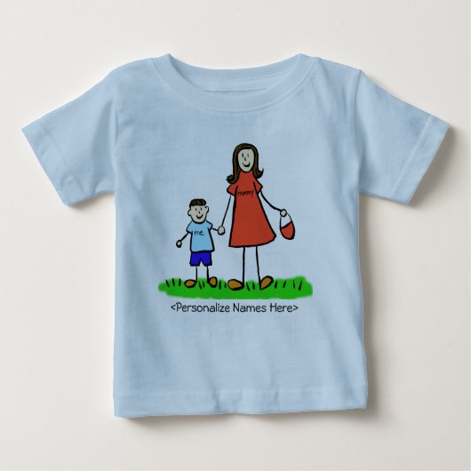 Mummy & Me Boy - Brunettte Moeder & Son Shirten (Voorkant)