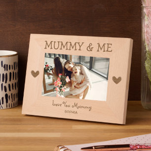 Mummy & Me Love You Mummy Black Hearts Naam Eenvou Gegraveerde Lijstjes