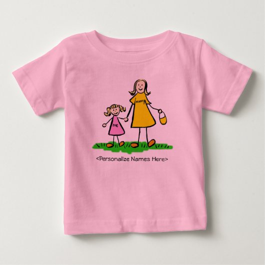 Mummy & Me - Mère et Fille Blonde TShirt (Devant)