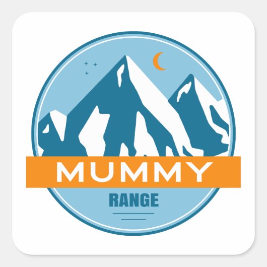 Mummy Mountain Range Colorado Vierkante Sticker (Voorkant)