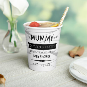 Mummy om te worden   Halloween Baby shower Papieren Bekers