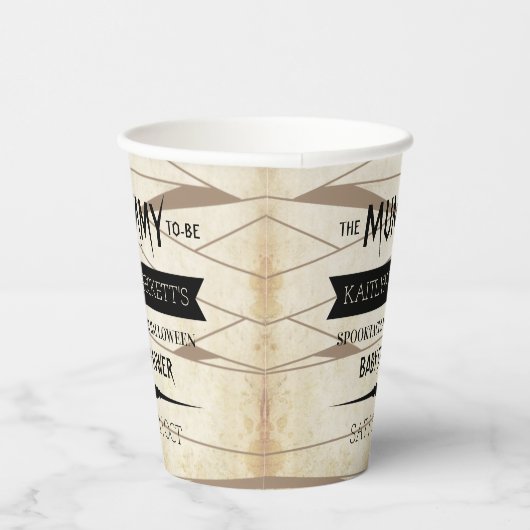 Mummy om te worden | Halloween Baby shower Papieren Bekers (Rechts)