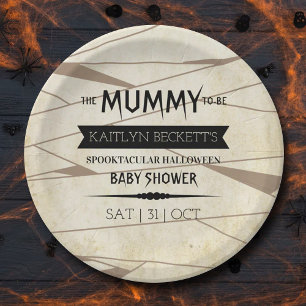 Mummy om te worden Halloween Baby shower Papieren Bordje