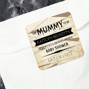 Mummy om te worden Halloween Baby shower Vierkante Sticker