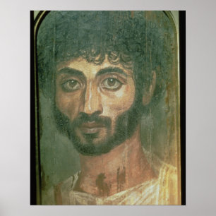 Mummy Portret van een Man uit Fayum, Romano-Egypti Poster