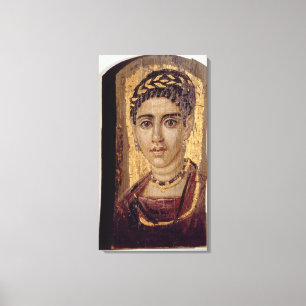 Mummy Portret van een vrouw uit Fayum, Romano-Egyp Canvas Afdruk