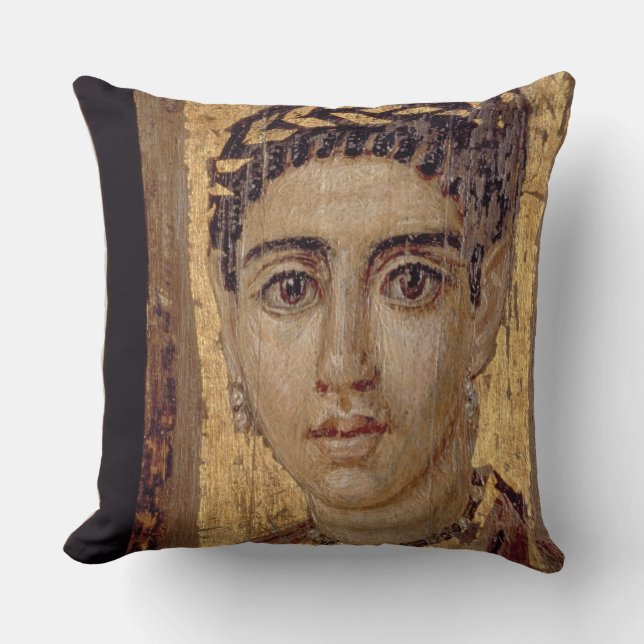 Mummy Portret van een vrouw uit Fayum, Romano-Egyp Kussen (Voorkant)