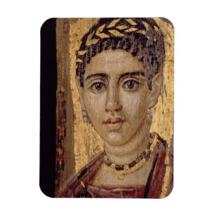 Mummy Portret van een vrouw uit Fayum, Romano-Egyp Magneet