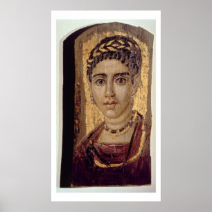 Mummy Portret van een vrouw uit Fayum, Romano-Egyp Poster