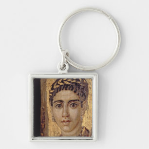 Mummy Portret van een vrouw uit Fayum, Romano-Egyp Sleutelhanger