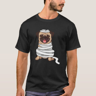 Mummy Pug Cute Dog Halloween Costume Pug O Ween T-shirt