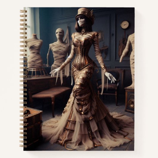 Mummy Queen Steampunk Victoriaans Notitieboek (Voorkant)