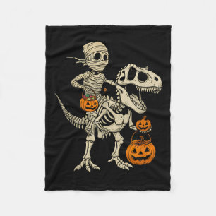 Mummy Skeleton Riding Dinosaur T Rex Kinder Jongen Fleece Deken