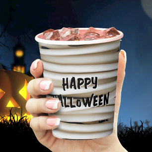 Mummy Wrap Bandage Wrapping Spooky Halloween Papieren Bekers