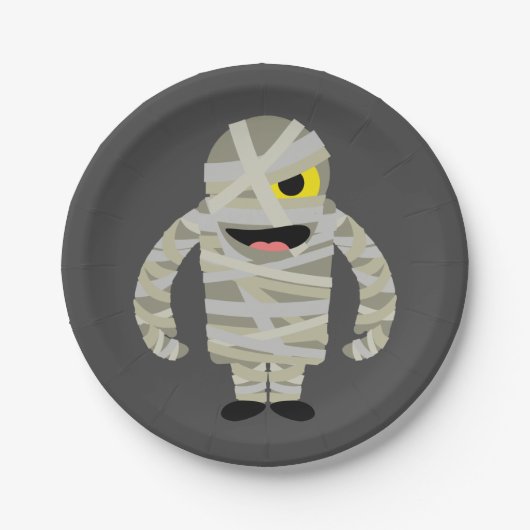 Mummy zombie Halloween Papieren Bordje (Voorkant)