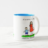 Mummy's Boy - Brunette Mère & Fils Custom Mug (Devant droit)