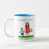 Mummy's Boy - Brunette Mère & Fils Custom Mug (Gauche)