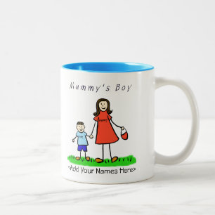 Mummy's Boy - Brunette Mother & Son Custom Mug