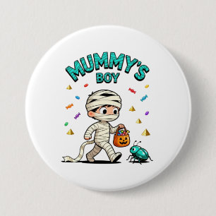 🎃 Mummy's Boy Halloween Fun Ronde Button 7,6 Cm