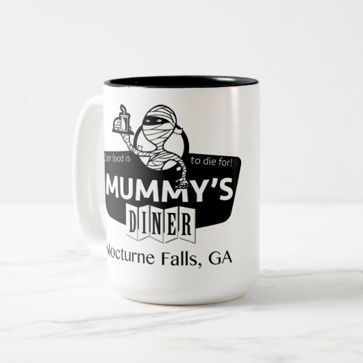 Mummy's Diner mok - bloedtype (Voorkant links)
