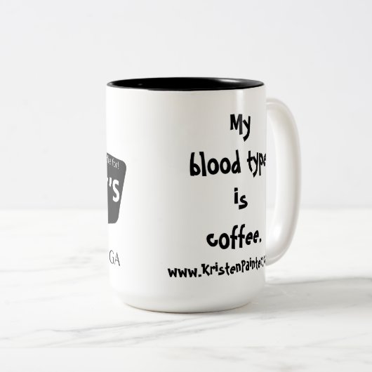 Mummy's Diner mok - bloedtype (Voorkant rechts)