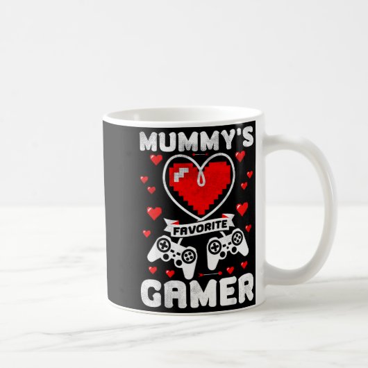 Mummy's Favorite Gamer Funny Boys Kids Valentine's Koffiemok (Rechts)