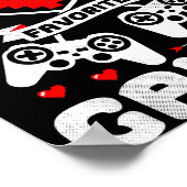 Mummy's Favorite Gamer Funny Boys Kids Valentine's Poster (Hoek)