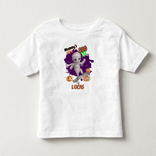 Mummy's Little Boo Skateboard Pumpkin T-shirt (Voorkant)