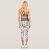 Mums Flower Overlay Lace 2 Capri Leggings (Verso)