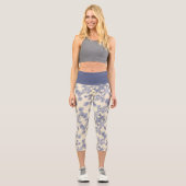Mums Flower Overlay Lace 2 Capri Leggings (Recto)