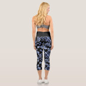 Mums Flower Overlay Lace 3  Capri Leggings (Verso)