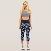 Mums Flower Overlay Lace 3  Capri Leggings (Recto)