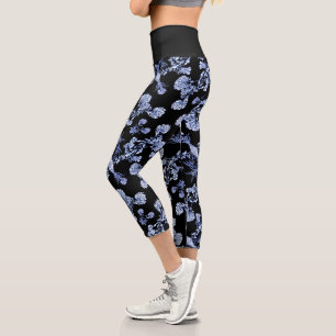 Mums Flower Overlay Lace 3 Leggings Capri
