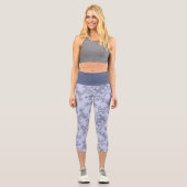 Mums Flower Overlay Lace Capri Leggings (Recto)