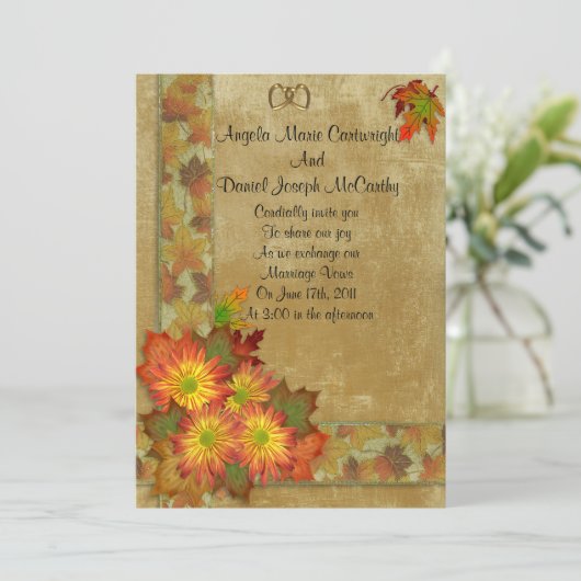 Mums mariage de automne Invitation (Debout devant)