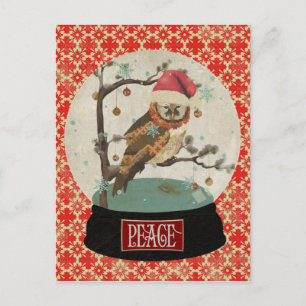Mums Owl Snowglobe Briefkaart