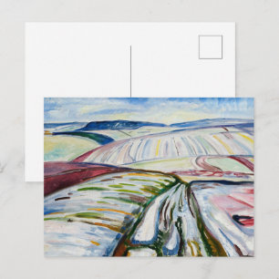 Munch Expressionistisch Winterveld Sneeuw Kunst Briefkaart