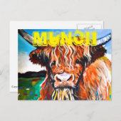 Munch The highland Coo Briefkaart (Voorkant / Achterkant)
