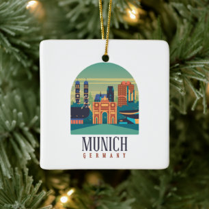 München Bavaria Duitsland Vintage Travel Keramisch Ornament