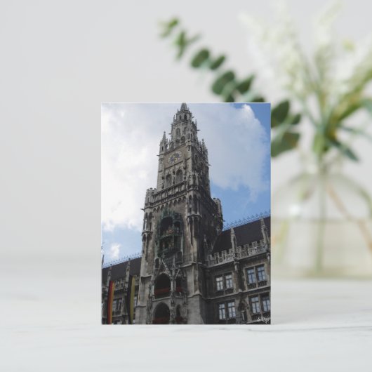 München Clock Tower Marienplatz Briefkaart (Staand voorkant)