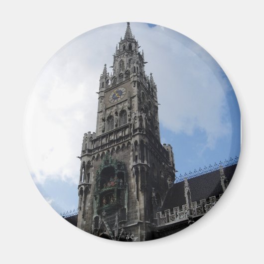 München Clock Tower Marienplatz Magneet (Voorkant)
