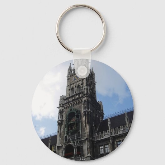 München Clock Tower Marienplatz Sleutelhanger (Voorkant)