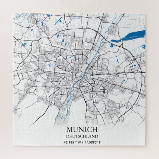 München Deutschland City Map Eenvoudig reizen Legpuzzel (Verticaal)