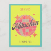 München Deutschland Retro Servus neon Briefkaart (Voorkant)