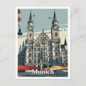München Duitsland Art Vintage Travel Briefkaart (Voorkant)